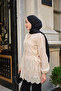 Women's Side Tie Crew Neck Shirt Cream - 2