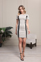 Serenity Women Short Sleeve Contrast Stripe Detail Slim Fit Mini Dress - 4
