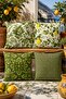 Lemon Flowers Patterned 4-Piece Throw Pillow Cover Set