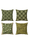 Green Branches Patterned 4-Piece Throw Pillow Cover Set - 3