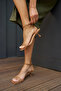 Flexi Women's Nude Caramel Patent Leather Single Strap Mini Heel Sandals - 5