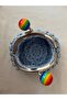 Handmade Blue Knitted Coin Purse with Colorful Clip, 100% Cotton - 2