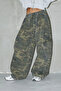 Green Camouflage Cargo Pocket Baggy Unisex Trousers