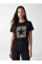 Peak New Season Black Crew Neck Patterned Blouse - 2