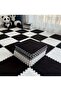 12Pcs Interlocking Foam Mats, Fluffy Carpet Tiles, Plush Area Rug, Square Splicing Floor Tiles, Soft Playmat Puzzle Floor Mat for Play Room, Black 30*30*1cm - 6