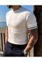 Men's Old Money Ribbed Textured Premium Knitwear T-Shirt - 2