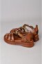 Seç C306 Genuine Leather Women's Sandals (Sole: 3.5 cm) Tan - 7