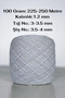 White, Shiny, Top Quality, 100% Cotton Cordet Knitting Yarn Set (Total 300 Gr.) - 2