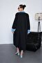 Women's Design Jean and Stone Detailed Plus Size Oversize Dress Black - 2