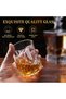 Diamond Glassware Set of 6, Premium Crystal Tumbler - 7oz Classic Tumblers for Beverages - Gift for Men, Dads, and Collectors - 3