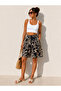 Trend Zebra Patterned Viscon Casual Women's Shorts (Black-Gold)