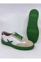 White Suede Green Napa Men's Leather Shoes