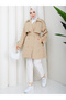 Semi-Lined Torino Fabric Oversize Trench Coat Rc3136 - 4