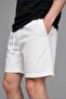 Baggy Fit Elastic Waist Ecru Bermuda Shorts H7389Ax26Hs - 6