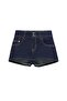 Çift düğmeli denim mini şort - 3