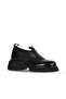 Black Patent Leather/Stretch Women's Wedge Heeled Shoes - 2