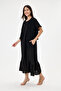 Black Italian Jacketed Long Linen Dress, Size 38 - 42 - 3
