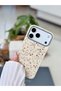 Cream Leather Flower Printed Design Protective Flexible Silicone Case Compatible with iPhone 17 Pro Max/18 Pro Max. - 2