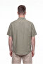 Men's Short Sleeve Oversize Linen Shirt Green - 3