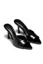 Vienza Women's Black Crocodile Open-Toe 8.5 cm Thin Heeled Mule Slippers