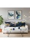 Decorative Pillow Covers, Navy Blue and Gold Marble Throw Pillow Cover, 18x18 Square Blue Cushion Cover, Set of 4 - 3