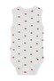 Heart Printed 0-3 Years Old Snap Fastener Badi - Ecru - 2