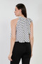 Women's halter neck polka dot blouse - white - 5