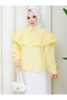 Women's Hijab Ruffled Flounce Detailed Long Sleeve Shirt Blouse