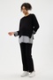 Maternity 2-Piece Set Oysho Fabric, Skirt with Striped Pattern and Garnish, Double Zipper Detail (Breastfeeding), Wide Leg Pants with Adjustable Waist - 2