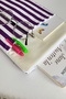 Striped Model Pocketed Fabric Book Cover - Gift for Book Lovers - 6
