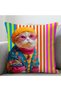 Digital Printing Energetic Striped Modern Design 4-Piece Combination Living Room & Garden Decoration Throw Pillow Cover Set - 4