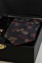 Black Men's Gift Box - Tie with Handkerchief, Cufflinks, Tie Clip Kmk212 - 3