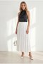 Women's Black Halter Neck Satin Blouse with Detailing at the Neck Blz-19003407 - 4
