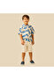 Short Sleeve Shirt with Leaf Print - 2