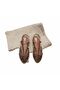 Tan Snake Skin Leather Trim Women's Daily Sandals