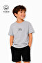Bright Gray Printed Casual Short Sleeve Summer Boy's T-Shirt