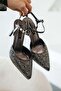 Daffy Stoned Closed-Toe Platform Heeled Evening Dress Shoes Platinum - 4