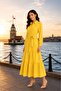 Shirt Dress with Belt Maxi Length Long Sleeved Dress - 2