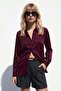 Hidden Placket Shirt - Burgundy - 2