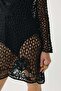 Draped Knitwear Mini Beach Dress Black - 3