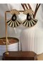 Women's Steel Vintage Fan Design Enameled Gold Earrings - 2