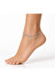 Steel Anklet Silver Color with Star and Stone Detail - 2