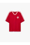 Short-Sleeved Cotton Striped V-Neck Oversize Printed 2026 World Cup T-Shirt - 3