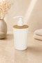 3 Piece Bathroom Set Modern Striped Design |   Liquid Soap Dispenser |   Toothbrush Holder |   Organizer - 4