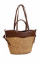 Polen Straw Shoulder Bag with Leather Detailing, Stylish Design, Large Size Beach and Daily Women's Bag - 4