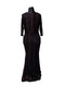 Linear Sequin Embroidered V-Neck Evening Dress - 5