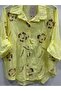 Women's Yellow Italian Plus Size Floral Embroidered Sequin Embroidered Foldable Long Sleeve Shirt 42 - 48 Size - 2