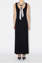 Women's Black Scarf Detailed Backless Slit Maxi Dress 4158 60286369 - 6