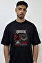 Guts Berserk Design Printed Oversize Black T-Shirt