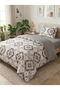 Single Size Double-Sided 120X200 Fitted Sheet Bedding Set, 155X230 Zippered Duvet Cover 3 Pieces